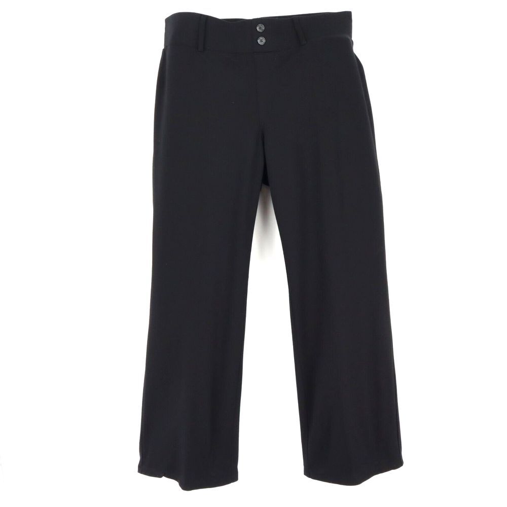 Alyx Dress Pants Wide-Leg Womens Sz 0X Black Rayon Blend COMFORT STRETCH WAIST